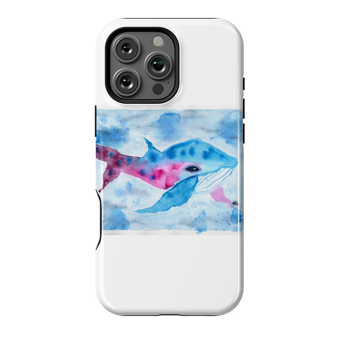 iPhone 16 Pro Max StrongFit Baby whale watercolor by ArtKingdom7