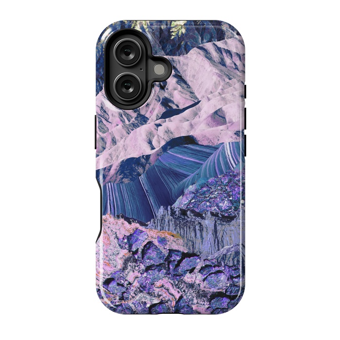 iPhone 16 StrongFit Blue Violet Geode mountain landscape by Oana 