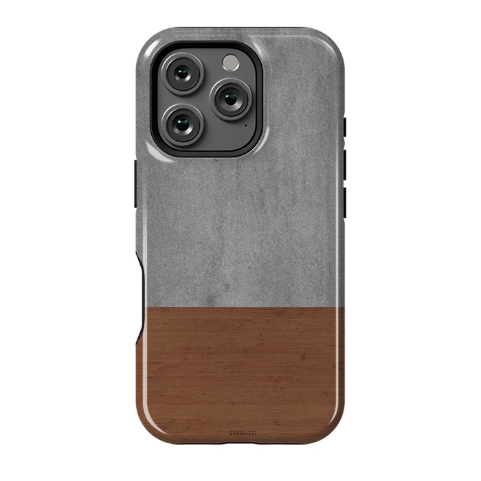 iPhone 16 Pro StrongFit Concrete-Touch of a Wood by ''CVogiatzi.