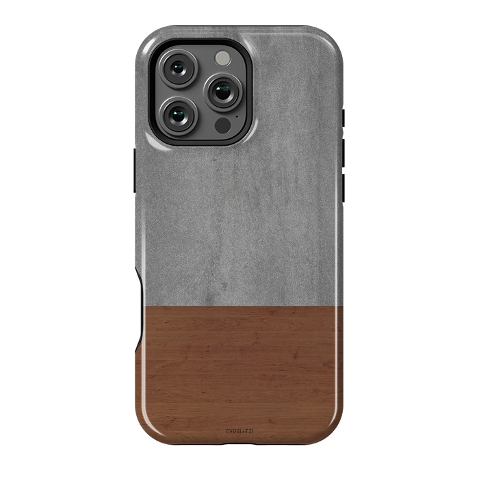 iPhone 16 Pro Max StrongFit Concrete-Touch of a Wood by ''CVogiatzi.