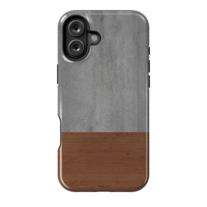 iPhone 16 Plus StrongFit Concrete-Touch of a Wood by ''CVogiatzi.