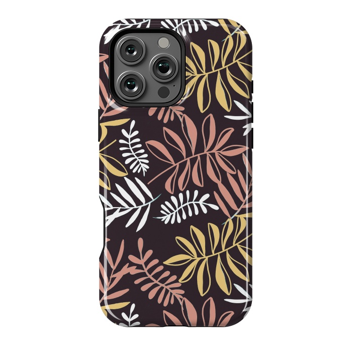 iPhone 16 Pro Max StrongFit Neutral modern tropical leaves by Oana 