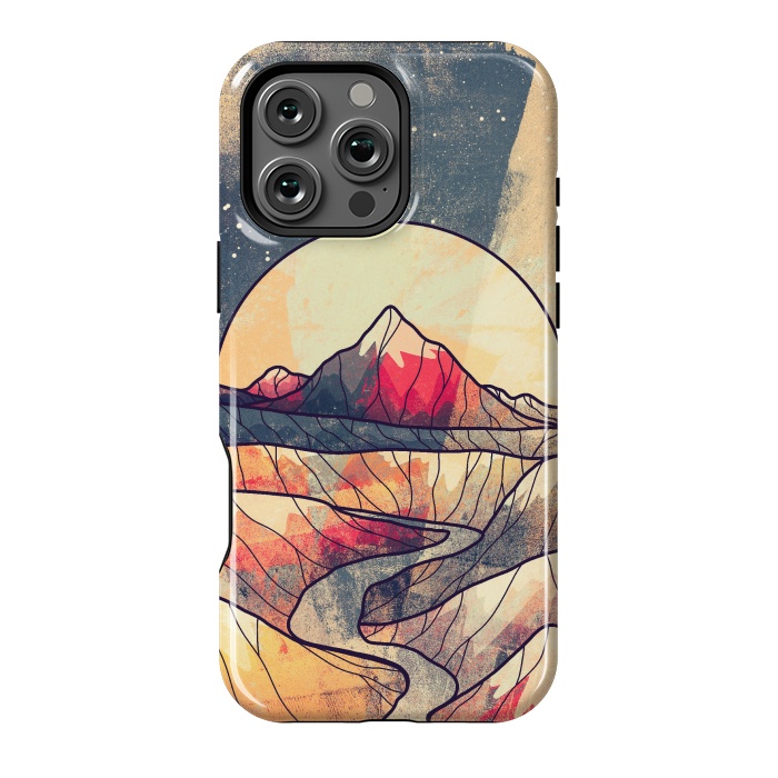 iPhone 16 Pro Max StrongFit Retro river mountains by Steve Wade (Swade)