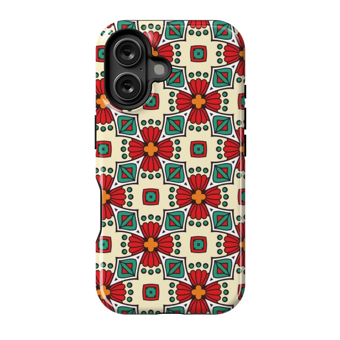 iPhone 16 StrongFit red floral print by MALLIKA