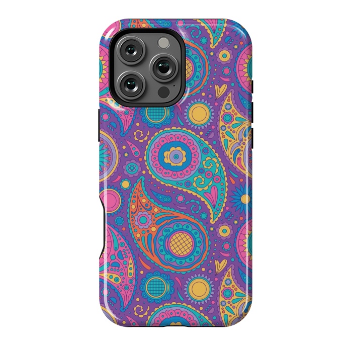 iPhone 16 Pro Max StrongFit purple mandala print 4 by MALLIKA