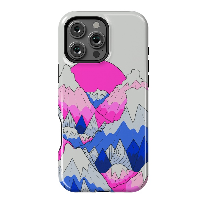 iPhone 16 Pro Max StrongFit The hot pink and blue peaks by Steve Wade (Swade)