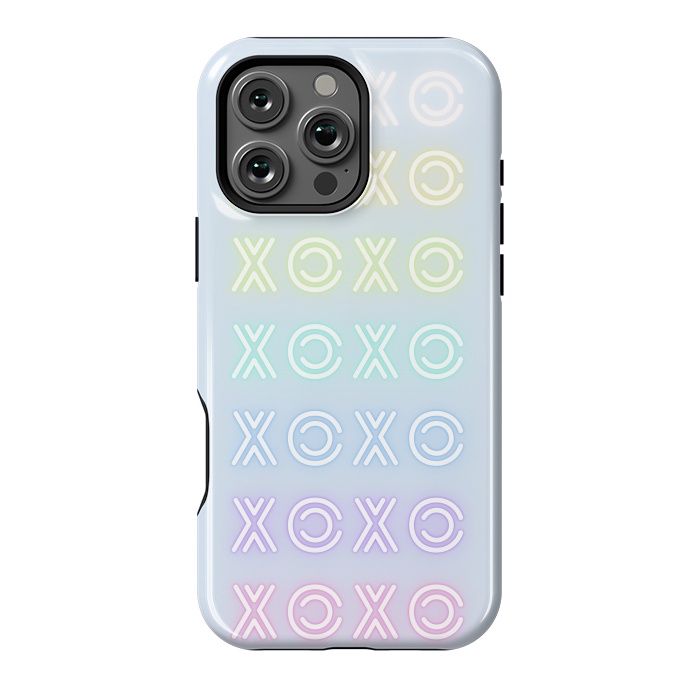 iPhone 16 Pro Max StrongFit Pastel neon XOXO typo Valentine by Oana 