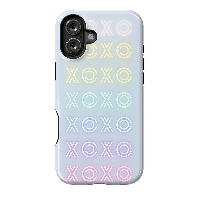 iPhone 16 Plus StrongFit Pastel neon XOXO typo Valentine by Oana 