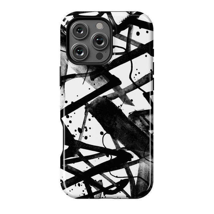 iPhone 16 Pro Max StrongFit Black ink brushed graffitti by Oana 