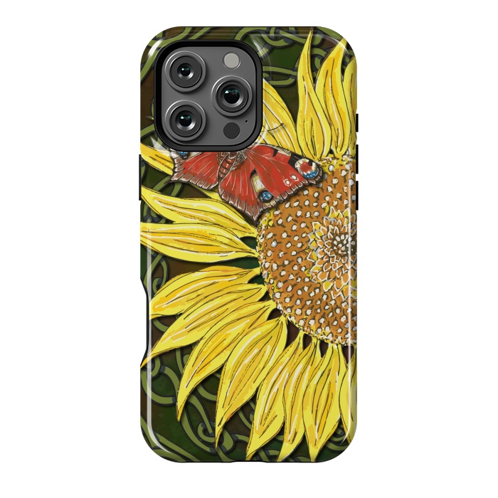 iPhone 16 Pro Max StrongFit Sunflower and Butterfly by Lotti Brown