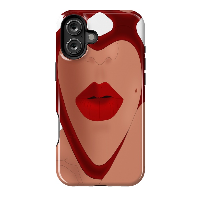 iPhone 16 Plus StrongFit Mirrored Lips - Valentines Edition Design by Anima Tea Story