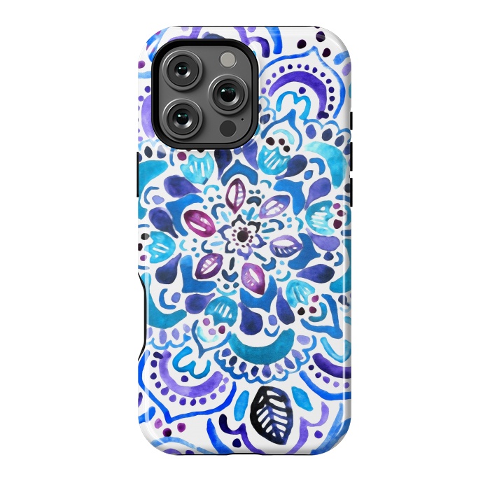 iPhone 16 Pro Max StrongFit Ocean Watercolour Mandala - Vivid by Tangerine-Tane