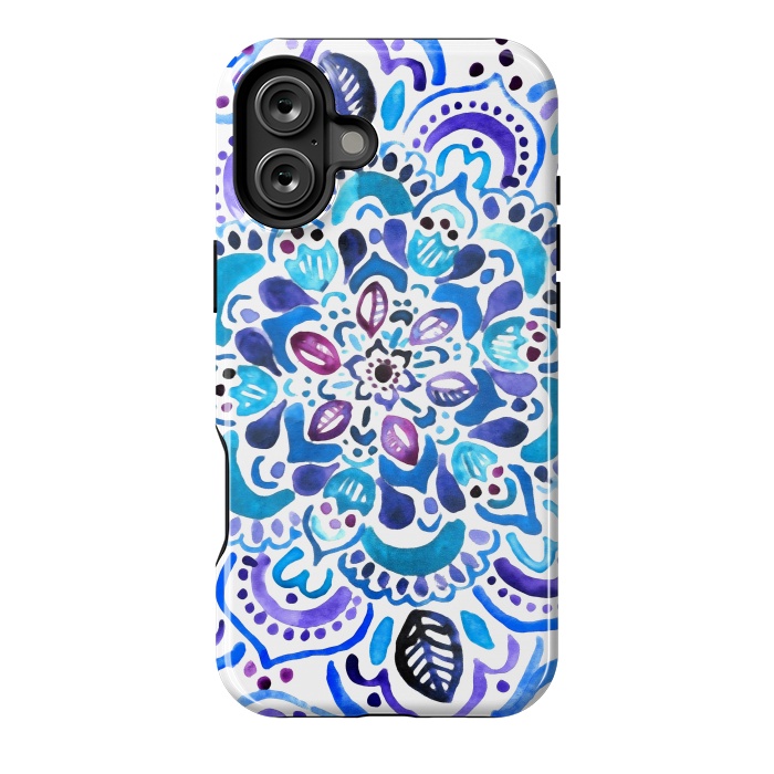 iPhone 16 Plus StrongFit Ocean Watercolour Mandala - Vivid by Tangerine-Tane