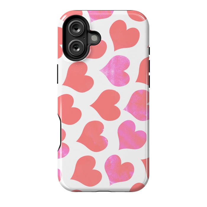 iPhone 16 Plus StrongFit Bold Red-Pink hearts by Oana 