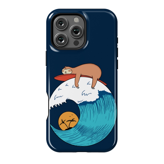 iPhone 16 Pro Max StrongFit Sloth Beach by Coffee Man