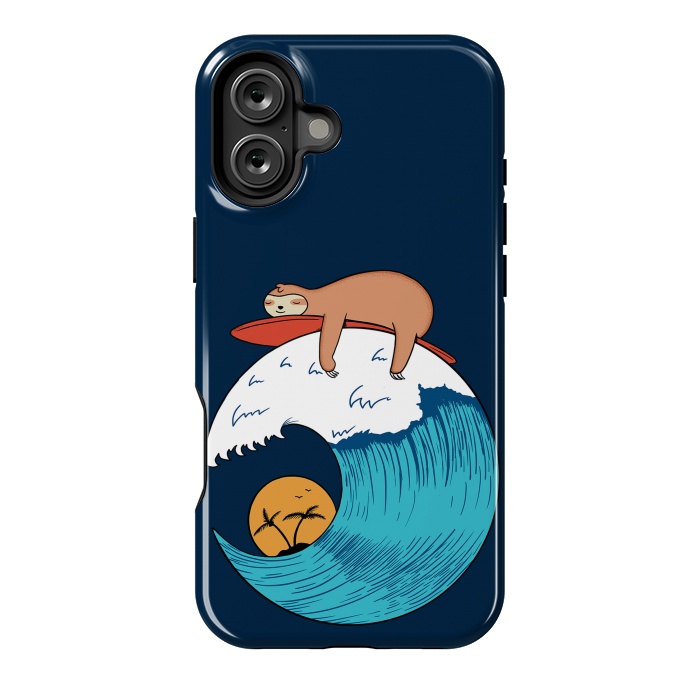 iPhone 16 Plus StrongFit Sloth Beach by Coffee Man