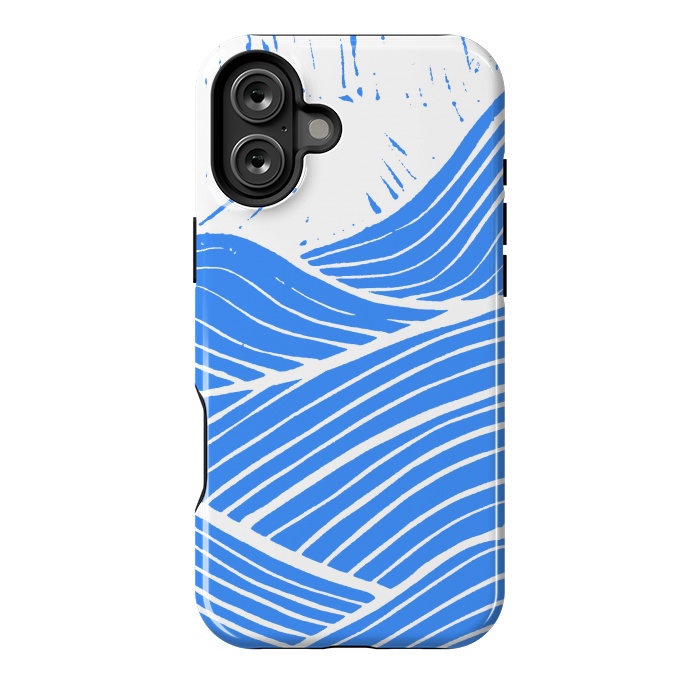 iPhone 16 Plus StrongFit The blue and white waves by Steve Wade (Swade)