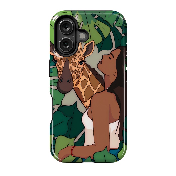 iPhone 16 StrongFit The green jungle girl by Steve Wade (Swade)