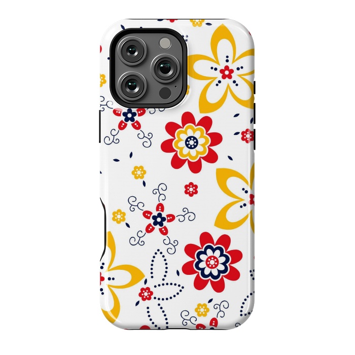 iPhone 16 Pro Max StrongFit Daisies pattern with circle elements by ArtsCase