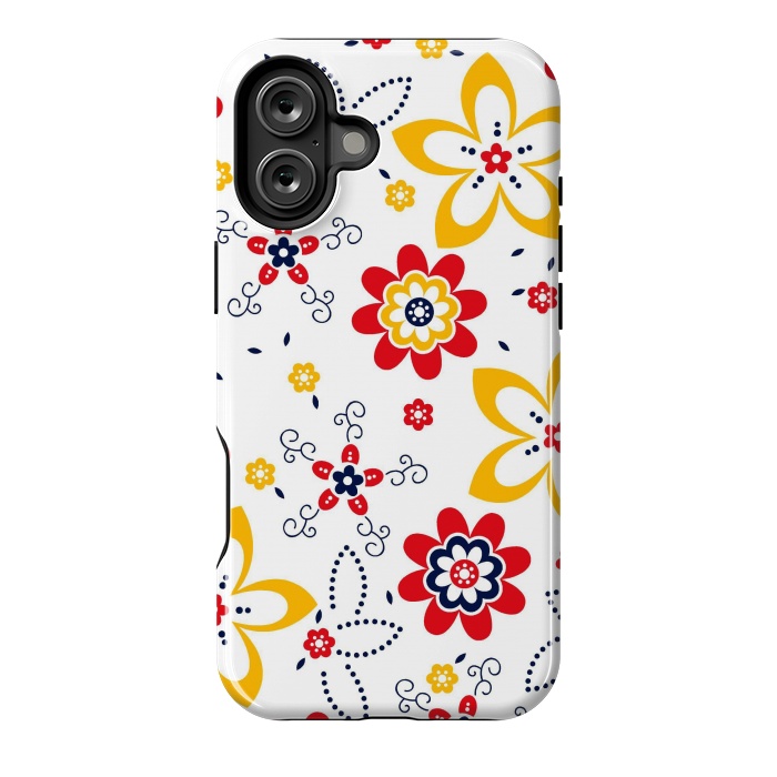 iPhone 16 Plus StrongFit Daisies pattern with circle elements by ArtsCase