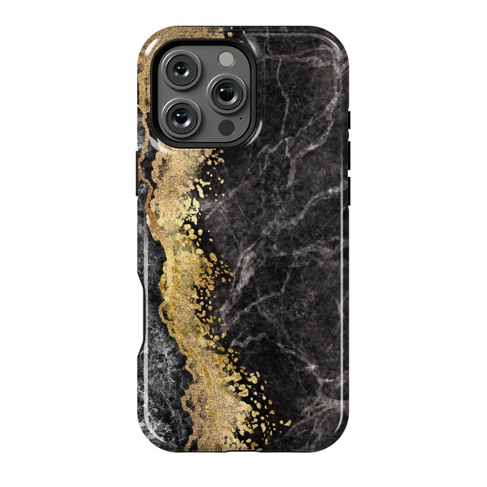 iPhone 16 Pro Max StrongFit Abstract background creative marble texture and gold leaf by ArtsCase