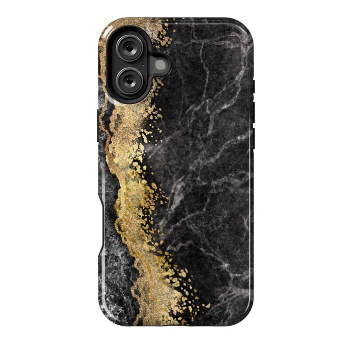 iPhone 16 Plus StrongFit Abstract background creative marble texture and gold leaf by ArtsCase