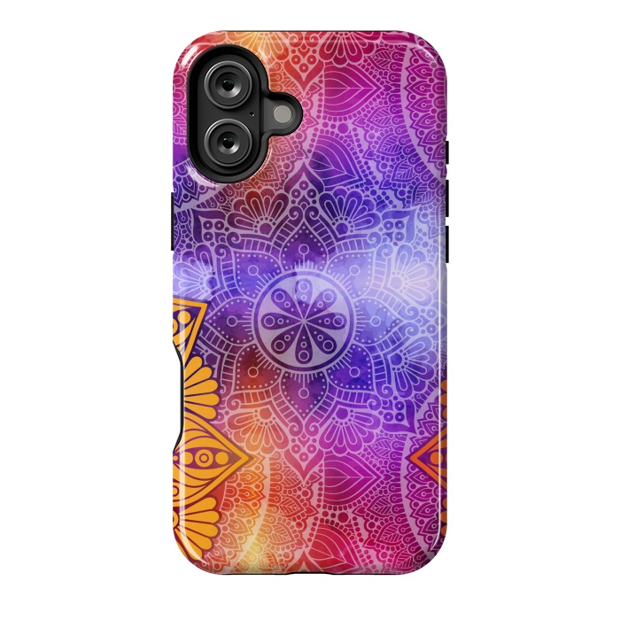 iPhone 16 Plus StrongFit Mandala Pattern with bright Colors by ArtsCase