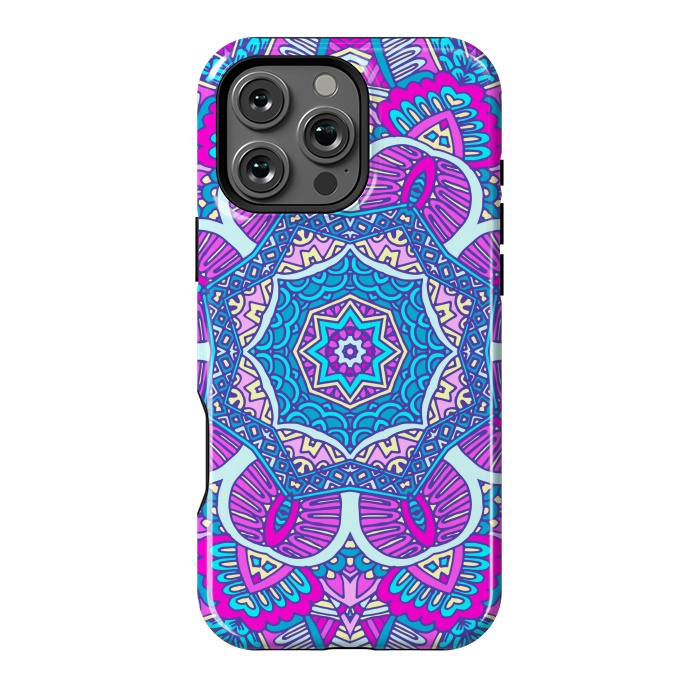 iPhone 16 Pro Max StrongFit purple pink modern star mandala  by haroulita