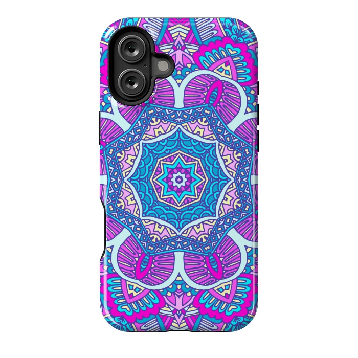 iPhone 16 Plus StrongFit purple pink modern star mandala  by haroulita