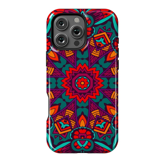 iPhone 16 Pro Max StrongFit red geometric mandala by haroulita