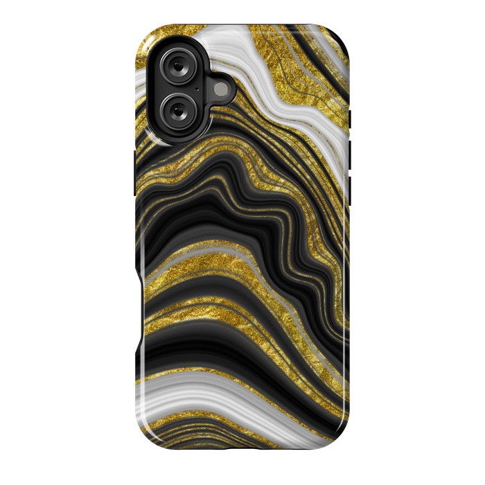 iPhone 16 Plus StrongFit elegant marble golden waves by haroulita