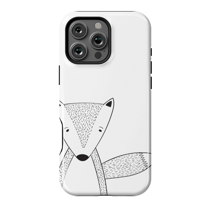 iPhone 16 Pro Max StrongFit cute black white fox by haroulita