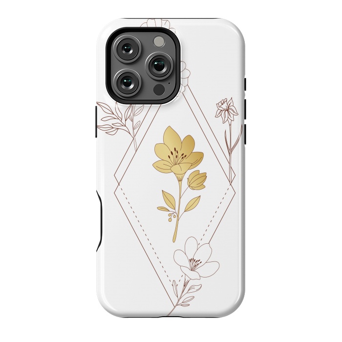 iPhone 16 Pro Max StrongFit gold flower  by haroulita