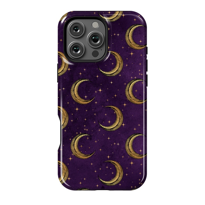 iPhone 16 Pro Max StrongFit gold moon in night sky by haroulita