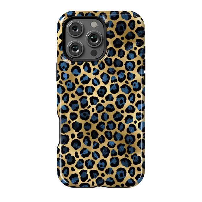 iPhone 16 Pro Max StrongFit blue leopard print by haroulita