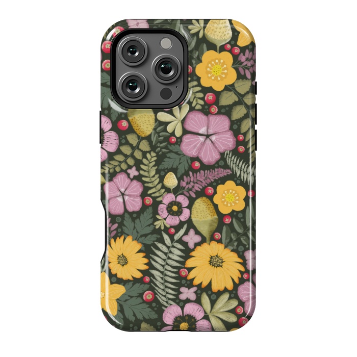 iPhone 16 Pro Max StrongFit Olive's Garden on Dark Gray by Paula Ohreen