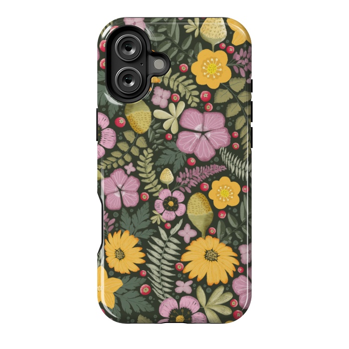 iPhone 16 Plus StrongFit Olive's Garden on Dark Gray by Paula Ohreen