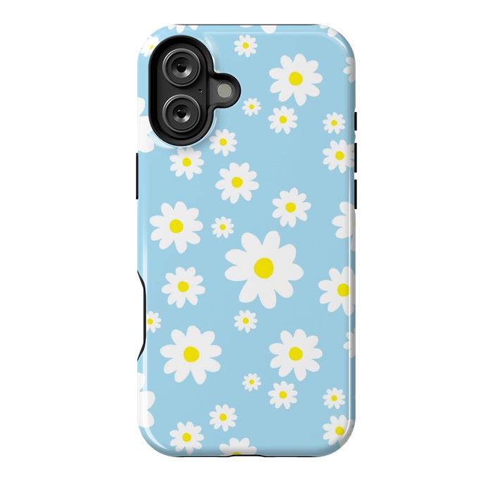 iPhone 16 Plus StrongFit Blue Daisy Flower Pattern by Julie Erin Designs