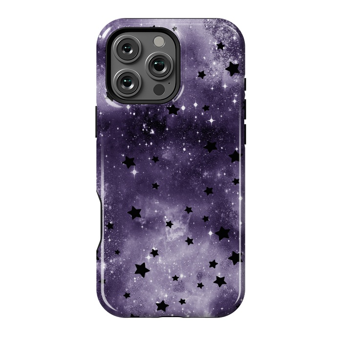 iPhone 16 Pro Max StrongFit Dark purple starry galaxy - celestial pattern by Oana 