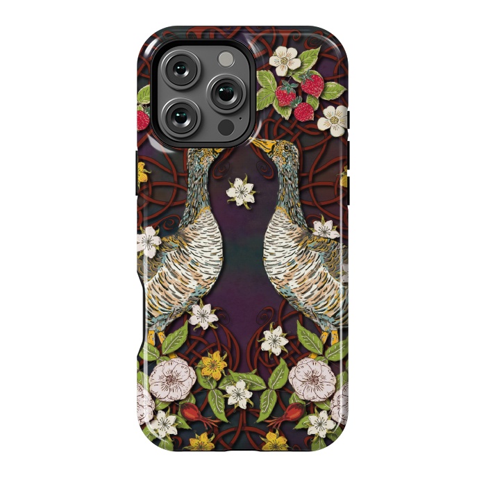 iPhone 16 Pro Max StrongFit Summer Strawberry Geese by Lotti Brown