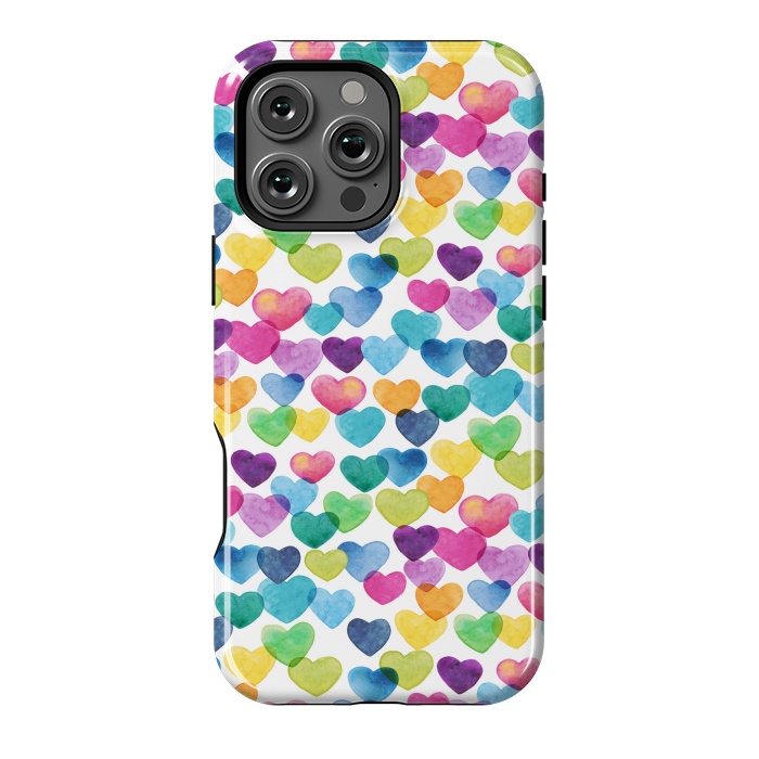 iPhone 16 Pro Max StrongFit Scattered Love Hearts by gingerlique