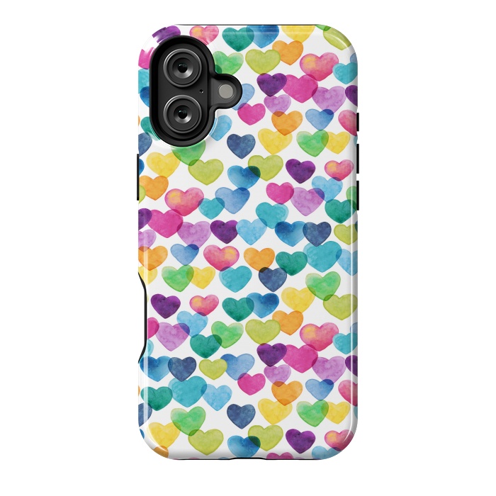 iPhone 16 Plus StrongFit Scattered Love Hearts by gingerlique