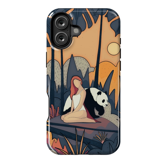 iPhone 16 Plus StrongFit The panda and the girl by Steve Wade (Swade)