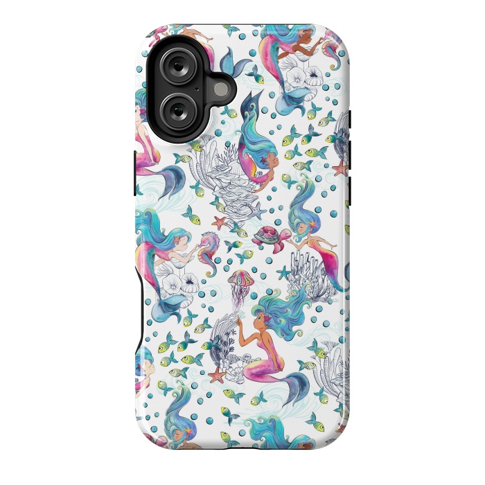 iPhone 16 Plus StrongFit Modern Mermaid Toile by gingerlique