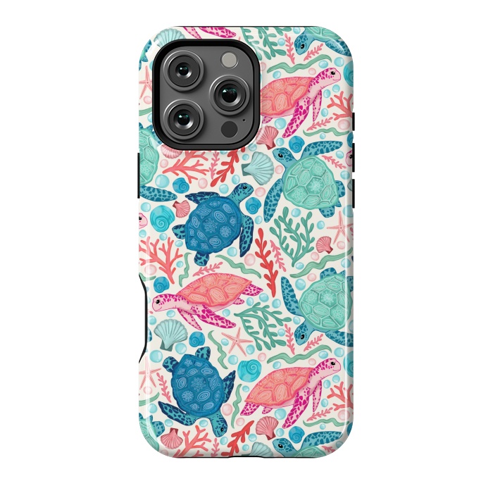 iPhone 16 Pro Max StrongFit Paradise Beach Turtles by Tangerine-Tane