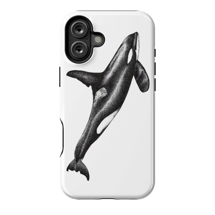 iPhone 16 Plus StrongFit Orca killer whale ink art by Chloe Yzoard