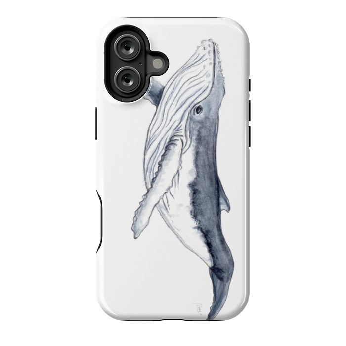 iPhone 16 Plus StrongFit Humpback whale baby Megaptera novaeangliae by Chloe Yzoard