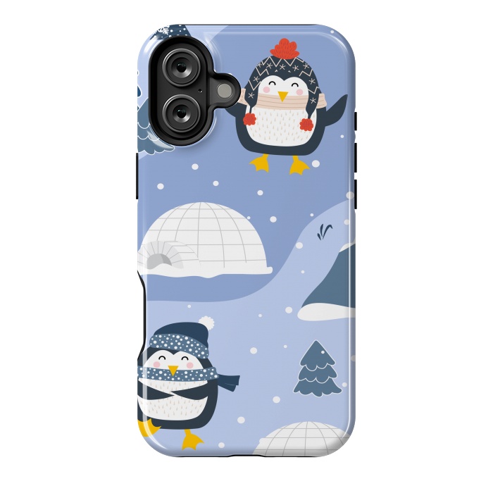 iPhone 16 Plus StrongFit winter happy penguins by haroulita