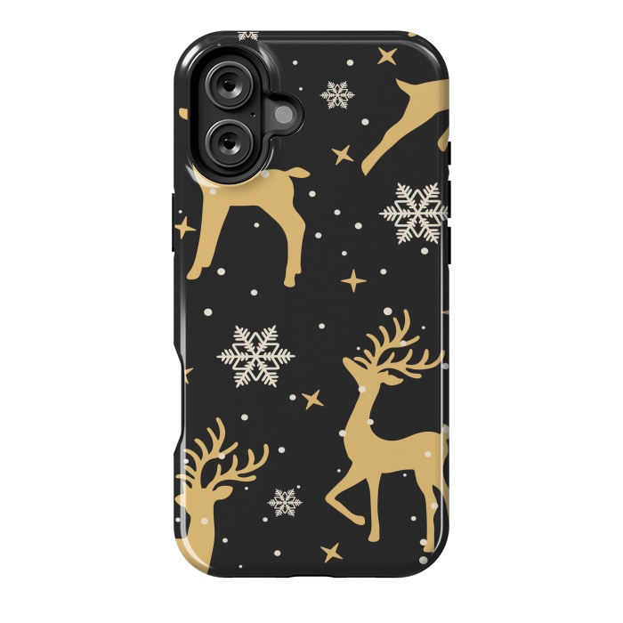 iPhone 16 Plus StrongFit gold deers xmas  by haroulita