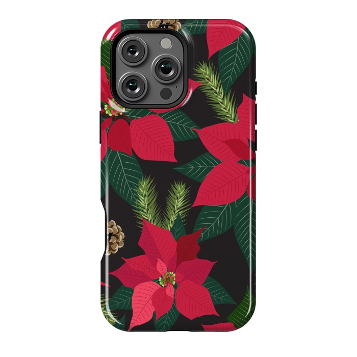 iPhone 16 Pro Max StrongFit Christmas poinsetta flowers by haroulita